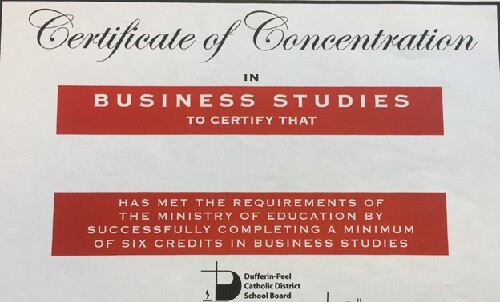 Business Studies certificate