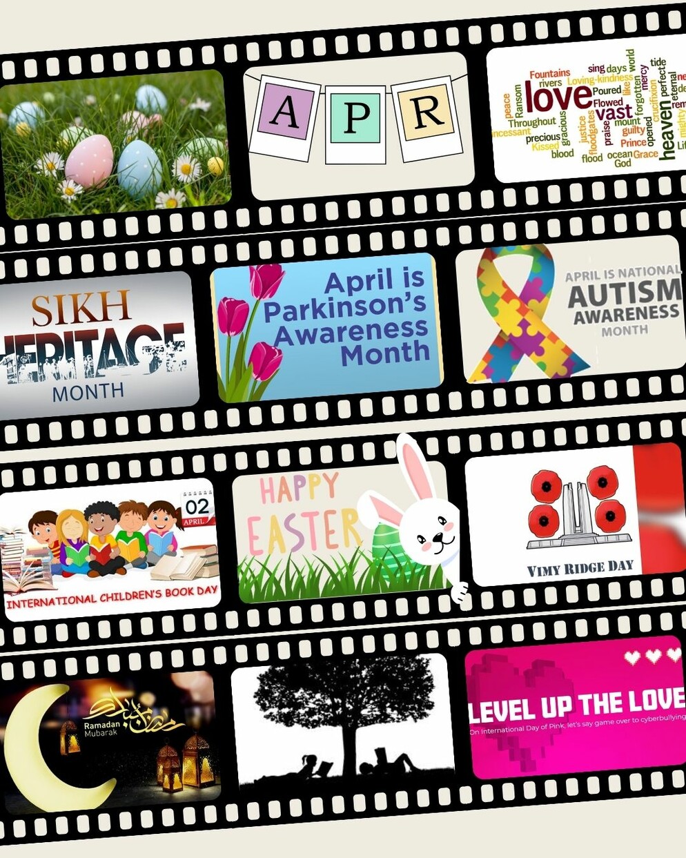 April collage of images